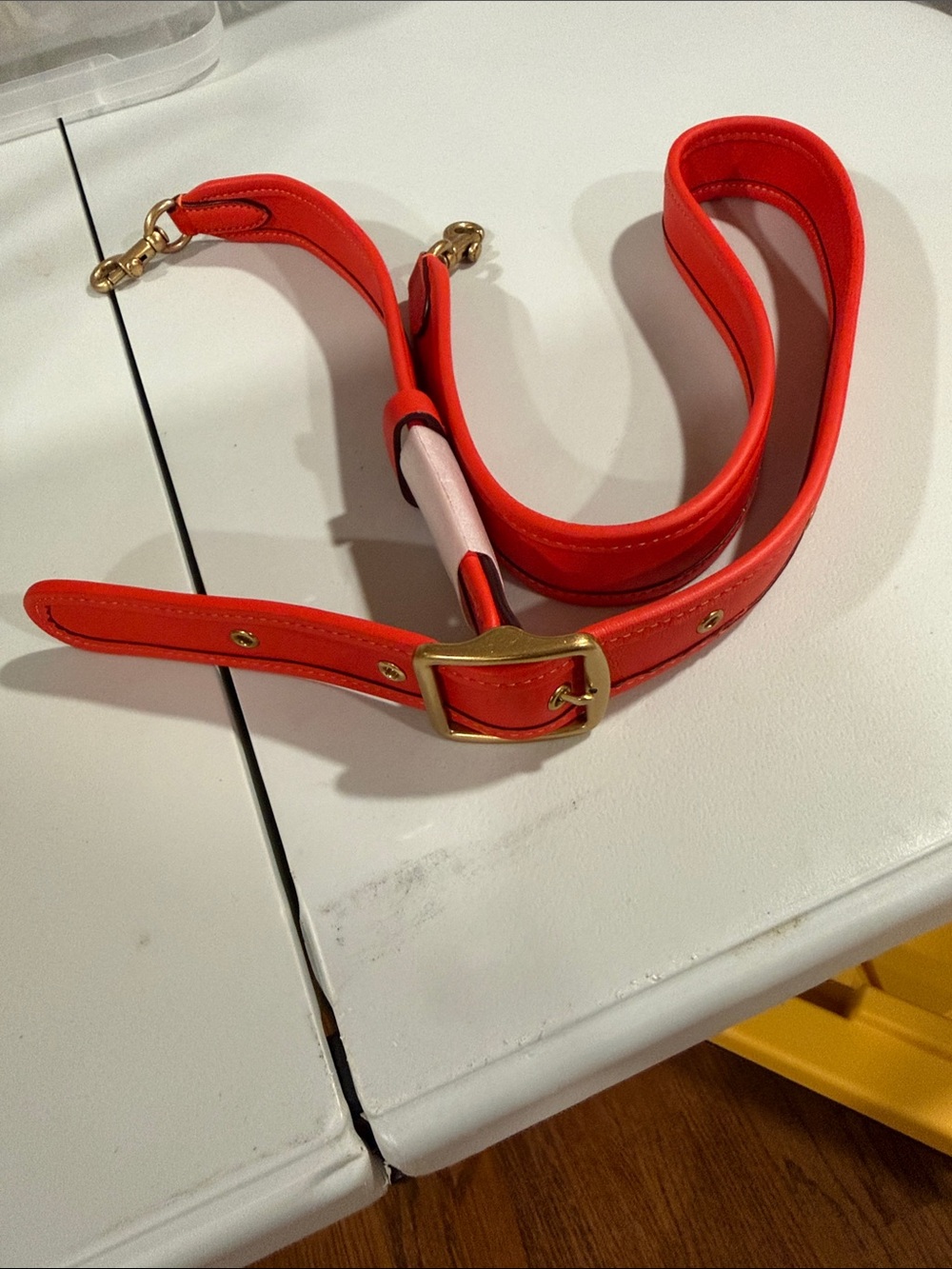 Coach Red Leather Adjustable Shoulder Strap with Gold Hardware